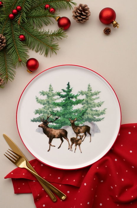 Hermia Juego de Platos de Postre Navideños de Porcelana (6 piezas) Ylbtat3 de Multicolor Hermia Juego de Platos de Postre Navideños de Porcelana (6 piezas) Ylbtat3 de Multicolor